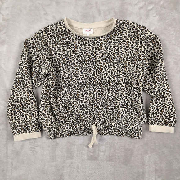 Seed Heritage Other - Seed Heritage Leopard Print Top with Side Slits And Drawstring Size 8
